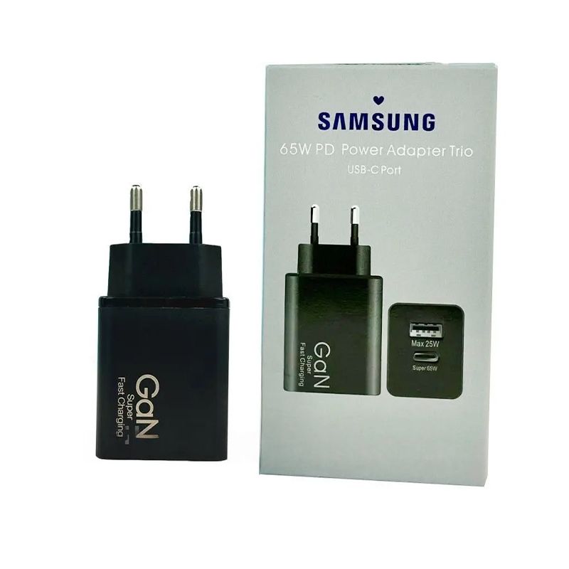Зарядний пристрій Samsung Gan 65W USB-C   25W, black в коробці thumbnail popup