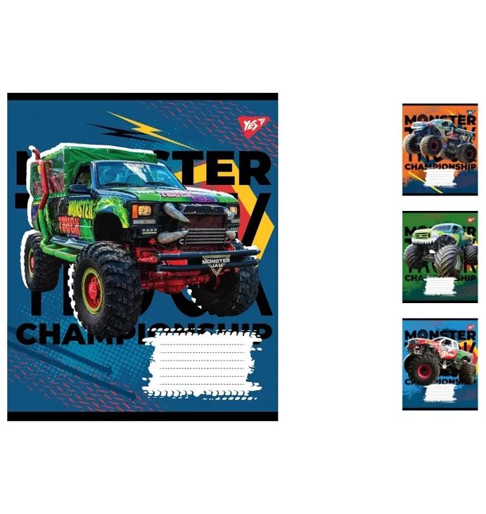 Зошит А5/12 лінія 1В Monster truck championship, зошит учнів. 25 шт. в упаковці (M103447) thumbnail popup