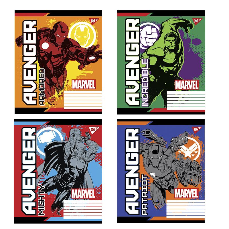 Зошит А5/12 лінія YES Avengers. Legends, 25 шт. в упаковці (M88749) thumbnail popup