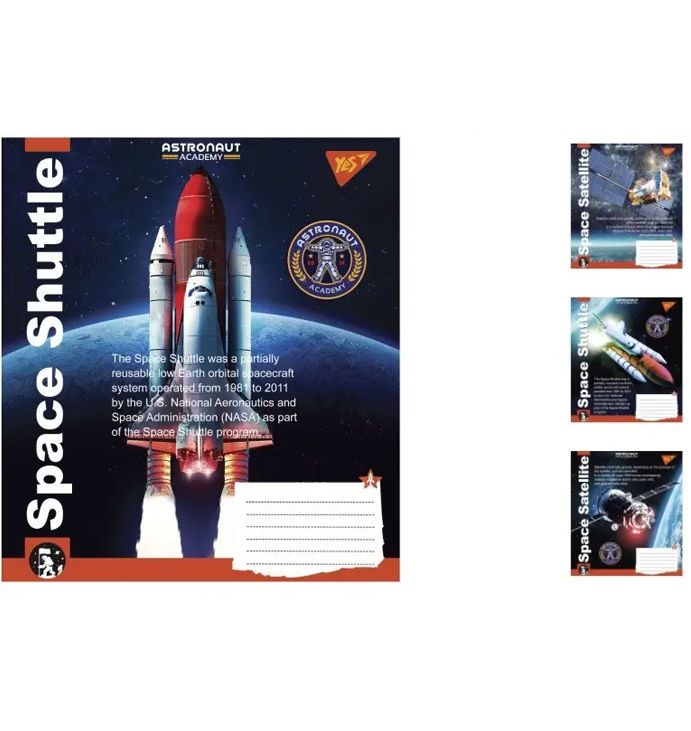 Зошит А5/24 клітинка YES Astronaut academy, зошит учнів.20шт. в упаковці (M103367) thumbnail popup
