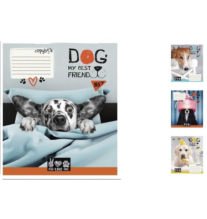Зошит А5/24 клітинка YES Dog my best friend, зошит учнів. 20 шт. в упаковці (M103369) thumbnail popup