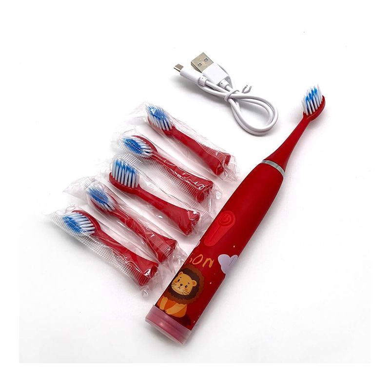Зубна щітка електрична Wi XBL, звукова з 6 насадками, акумуляторна, лев
 thumbnail popup