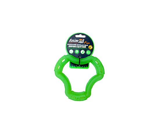 Іграшка AnimAll Fun кільце 6 сторін для собак, ЛЮМІ, 15 см, зелена(115058)