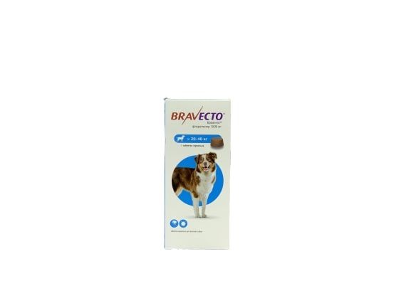 Жувальна пігулка для собак від бліх та кліщів ТМ Бравекто 20-40кг, 1000 мг (1123627) - 3107