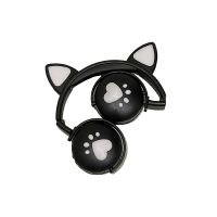 Бездротові дитячі навушники з вушками і LED підсвічуванням BK9, чорний (34746) thumbnail popup