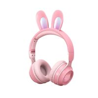 Навушники бездротові дитячі з вушками кролика та LED підсвіткою (454554)  thumbnail popup