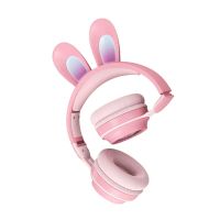 Навушники бездротові дитячі з вушками кролика та LED підсвіткою (454554)  thumbnail popup