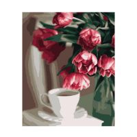 Картина за номерами 'Кава та тюльпани' 50*60 см (PNX1986) thumbnail popup