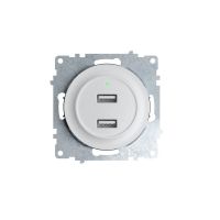 Розетка OneKeyElectro, USB подвійна з підсвіткою, колір біла(OKE100602Б)  thumbnail popup
