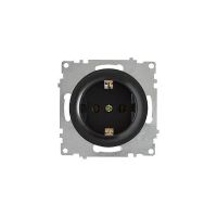 Розетка OneKeyElectro з заземленням, гвинтові контакти, колір чорний (OKE100202Ч) thumbnail popup