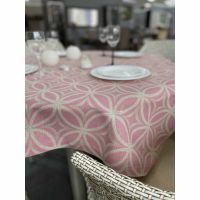 Скатертина Casanel з тефлоновим покриттям, 120*160, рожевий принт (56) - 26292 thumbnail popup