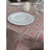 Скатертина Casanel з тефлоновим покриттям, 120*160, рожевий принт (56) - 26293 thumbnail popup