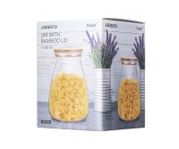 Ємність скляна Ardesto Fresh Hourglass з бамбуковою кришкою, 1100мл (AR1311BH) - 17375 thumbnail popup