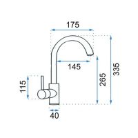 Змішувач REA, Talisa Черный REA-B0978, кухонний, чорний (REA-B0978)МП  - 35701 thumbnail popup