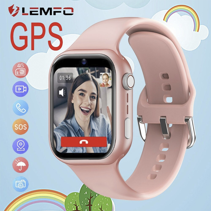 Дитячий смарт-годинник Lemfo K20 з відеозв'язком, GPS і водонепр. корпусом 4G Рожевий (898244) large popup