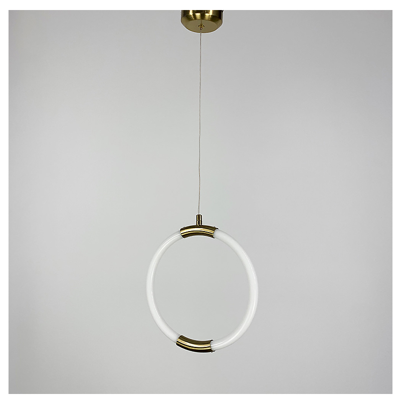 Дизайнерський латунний підвіс круг з гнучкою LED стрічкою large popup