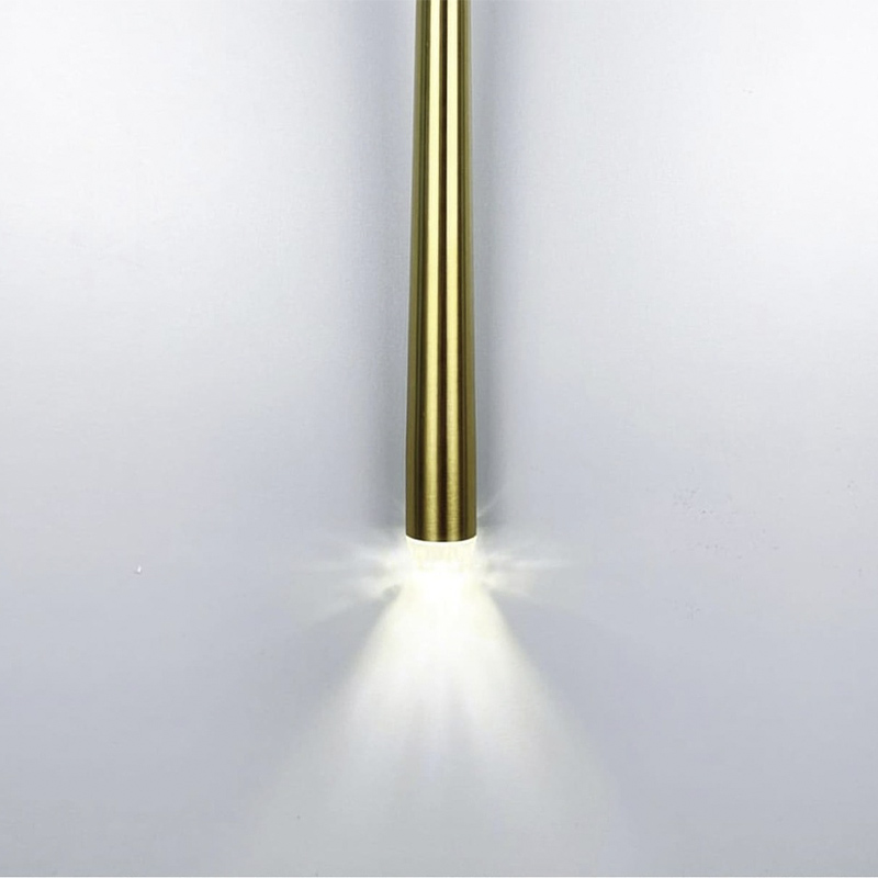 Дизайнерський настінний світильник в латунному каркасі, 50 см. large popup