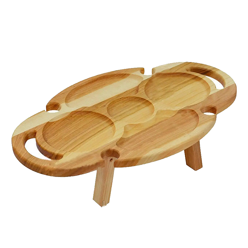 Винний столик на ніжках, дерев'яний 50х30х17 см large popup