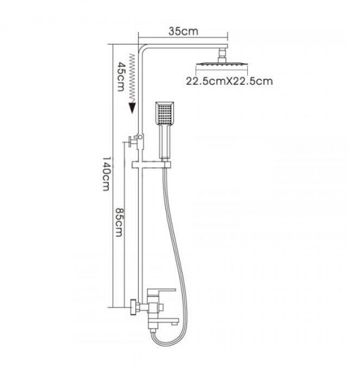 Душова система Frap, F2420, настінний, хром, латунь (F2420) large popup