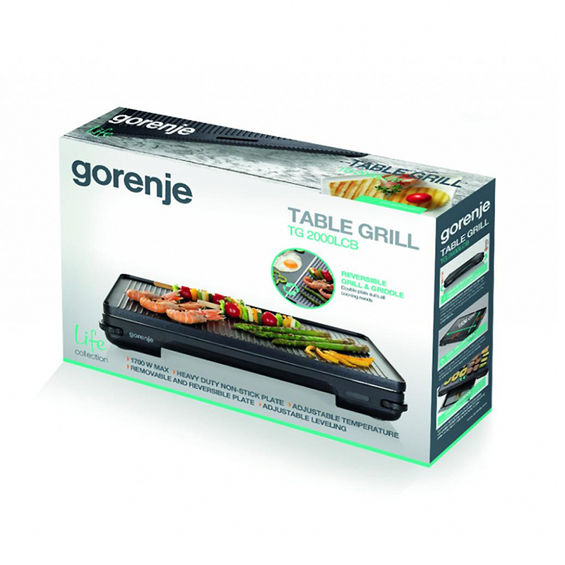 Електрогриль GORENJE TG 2000 LCB large popup