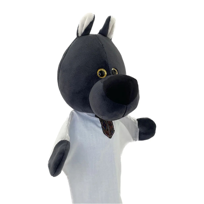 М'яка іграшка рукавичка 'Вовк', сірий, 33 см, (М063) large popup
