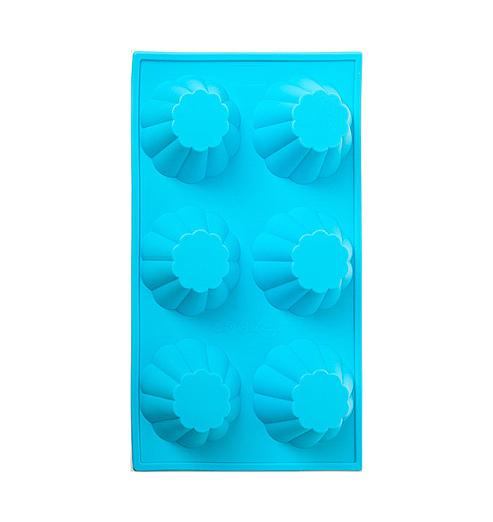 Форма Stenson для випікання кексів,силіконова, блакитна 6шт. (НH-163) large popup