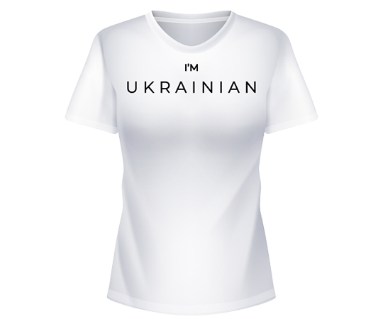 Футболка I'm UKRAINIAN, жіноча, біла, S large popup