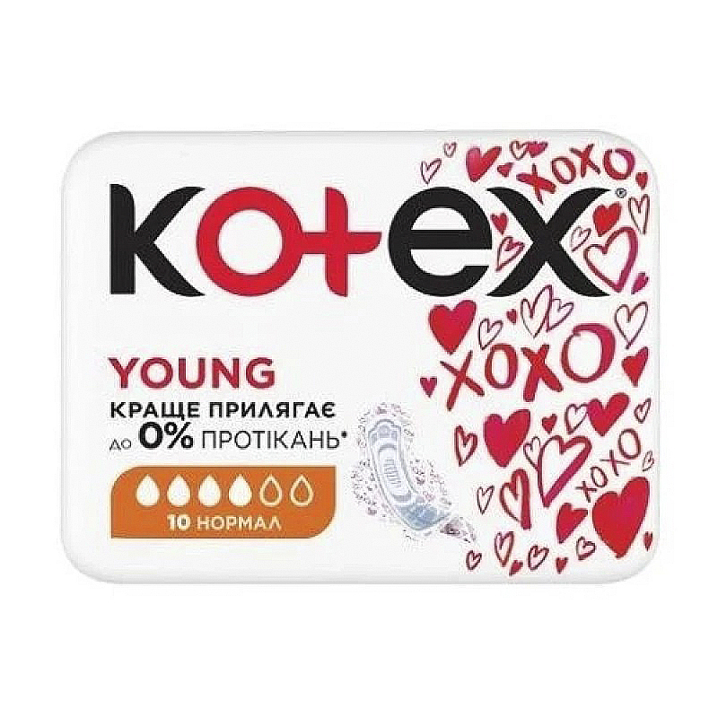 Гігієнічні прокладки Kotex Young Normal 10 шт large popup