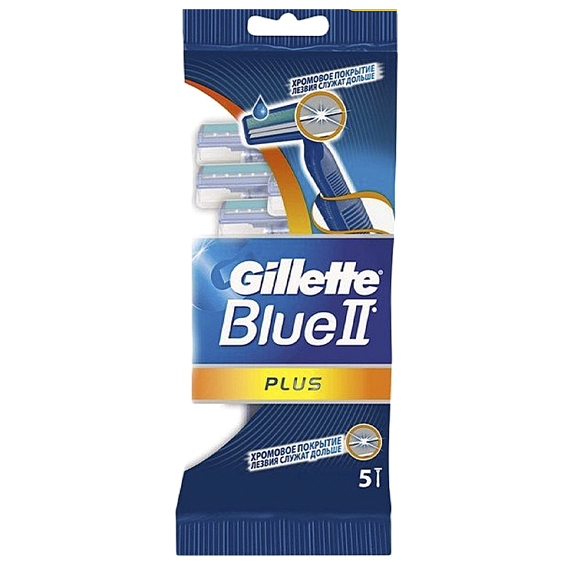 Gillette Blue2 plus 5шт.з хромовим покриттям large popup