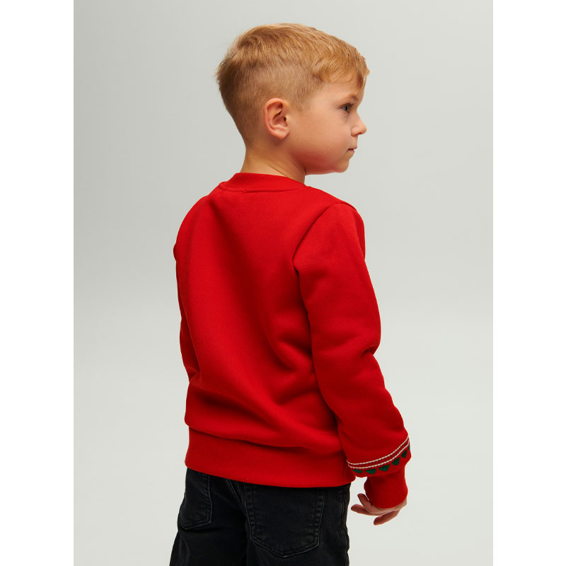 Світшот Ukrglamour для хлопчика різдвяний з вишивкою орнаменту, червоний, р.116 (UKRD-6646) large popup