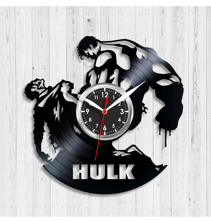 Годинник вініловий Халк, Hulk, діаметр 30 см large popup
