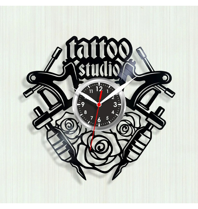 Годинник вініловий Татуювання, Tatoo large popup