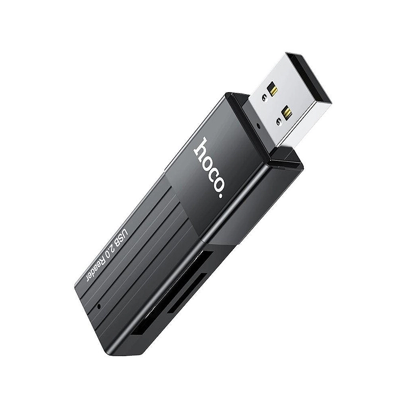 Картрідер Hoco HB20 Mindful 2в1 USB 3.0, чорний large popup