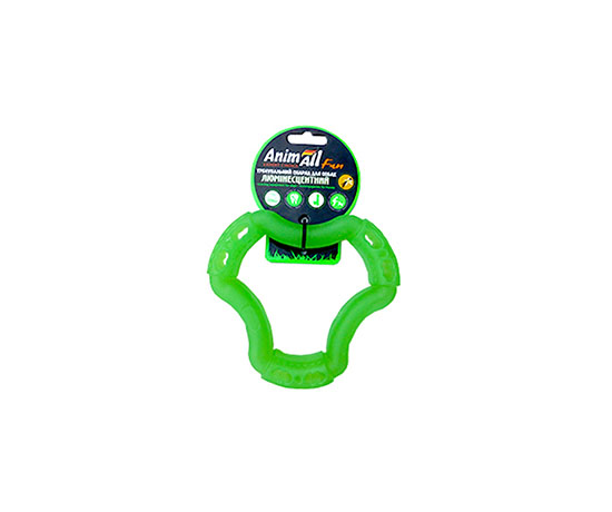 Іграшка AnimAll Fun кільце 6 сторін для собак, ЛЮМІ, 15 см, зелена(115058) large popup