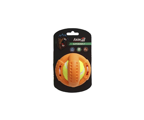 Іграшка AnimAll GrizZzly для собак, тенісний м'яч, orange 9.2 см(141313) thumbnail popup