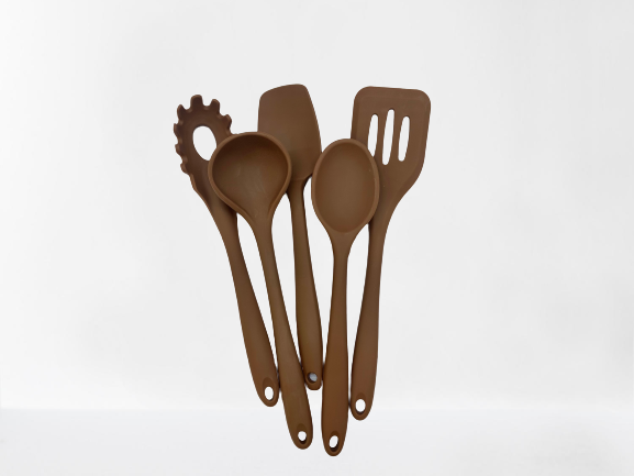Набір кухонний А-PLUS силіконовий коричневий, 5 предметів (1922С) - 1118 large popup