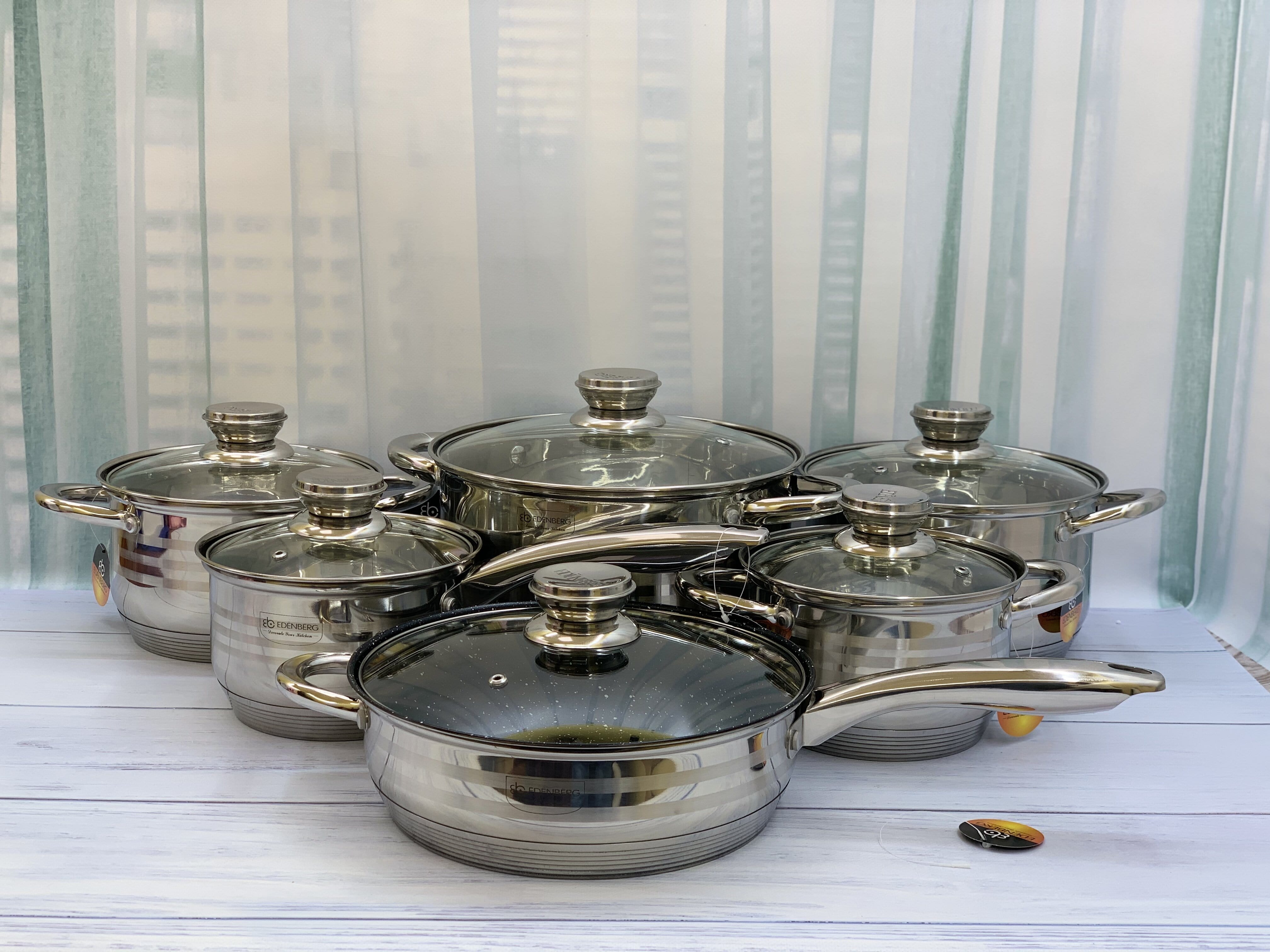 Набір посуду Edenberg з нержавіючої сталі 12 предметів (ЕВ-4040М) - 1293 large popup