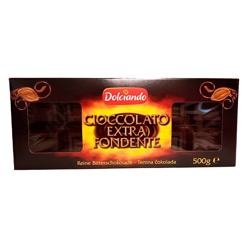 Італійський шоколад чорний Dolciando Extra Fondente, 500 г (50% какао)
 large popup