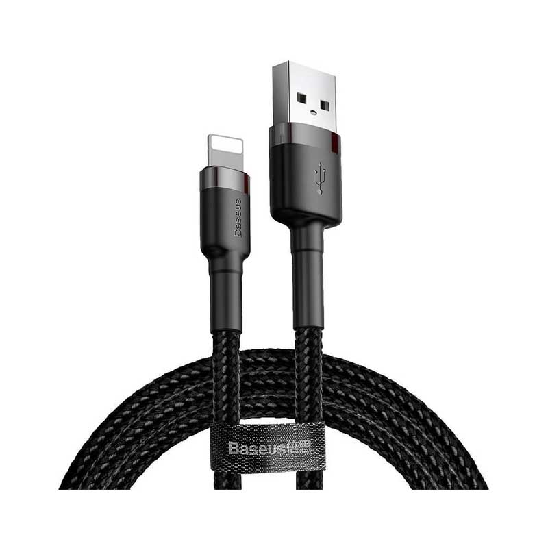 Кабель Baseus Cafule Cable Lightning USB 2A, 1м, чорний large popup