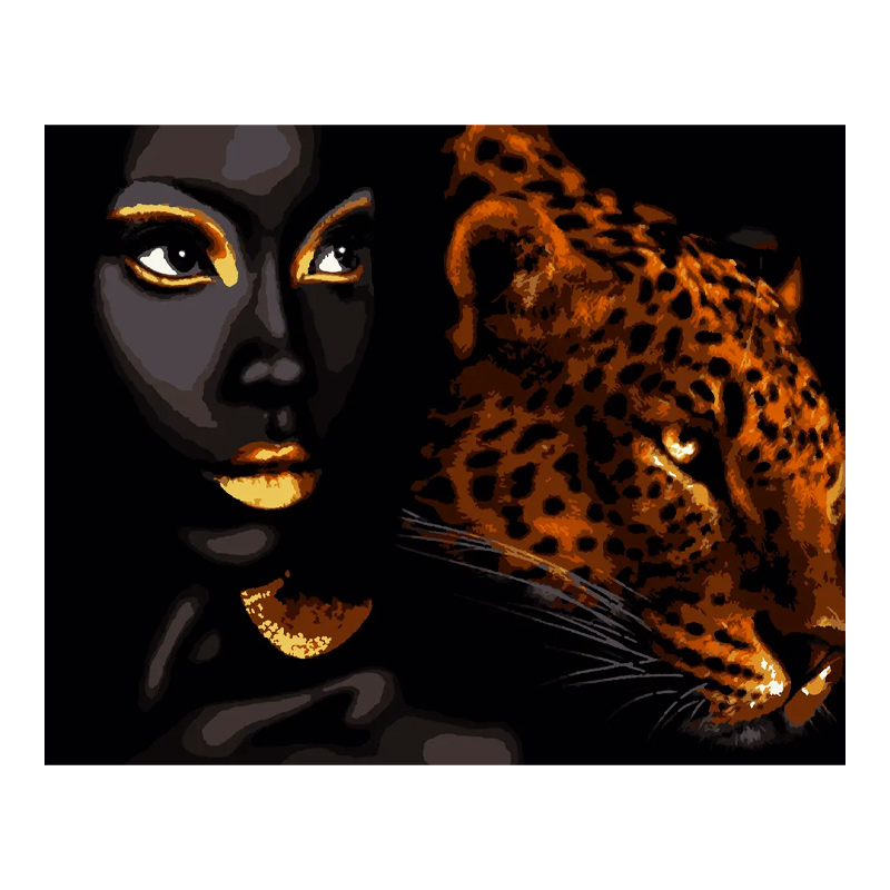 Картина за номерами 'Африканська перлина, із золотою фарбою' 40*50 см (PN6070) large popup