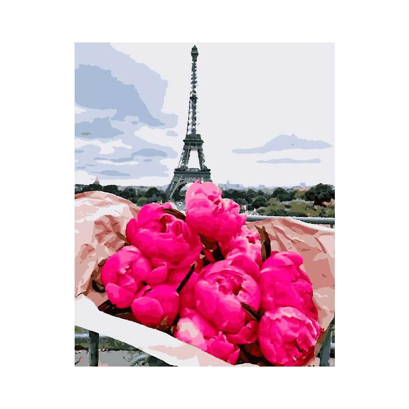 Картина за номерами 'Париж, півонії' 40*50 (PN6780) large popup