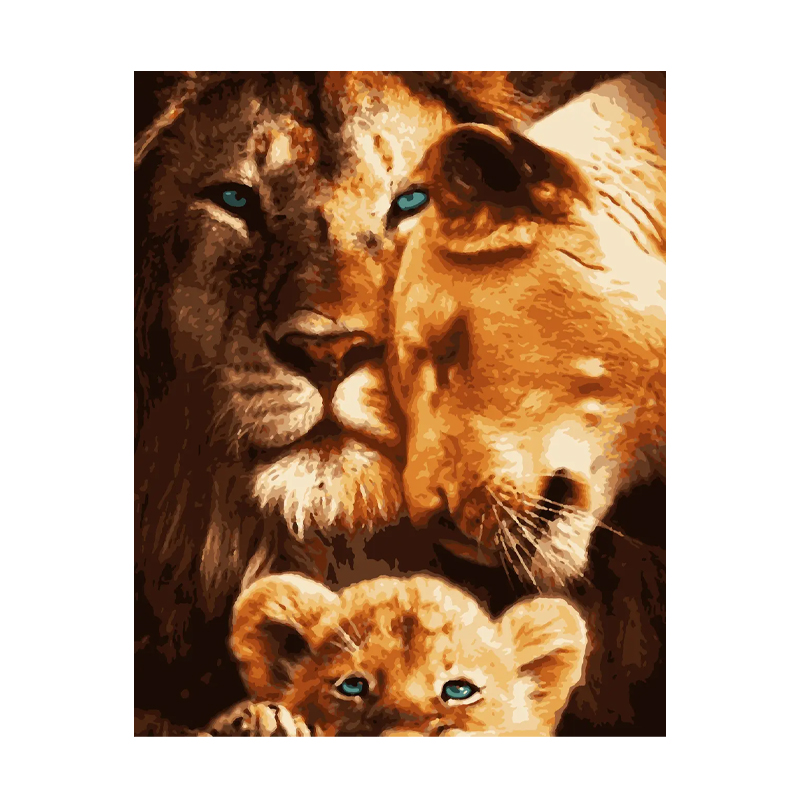Картина за номерами 'Сім'я левів' 40*50 см (PN3999) large popup