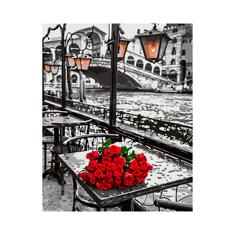 Картина за номерами 'Троянди під дощем' 40*50 см (PN6305) large popup