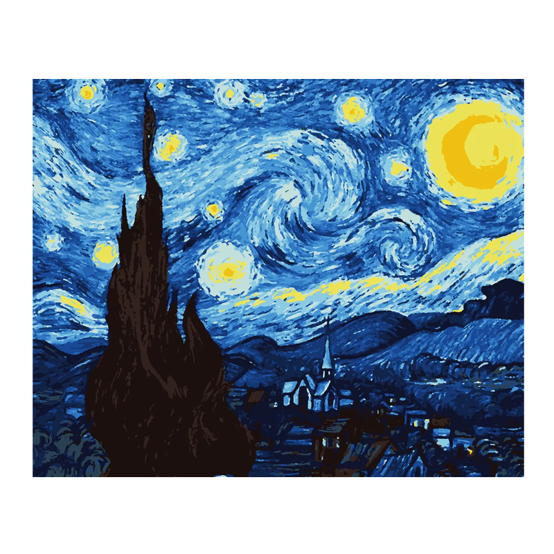 Картина за номерами 'Зоряна ніч Ван Гог' 40*50 см (PN7599) large popup
