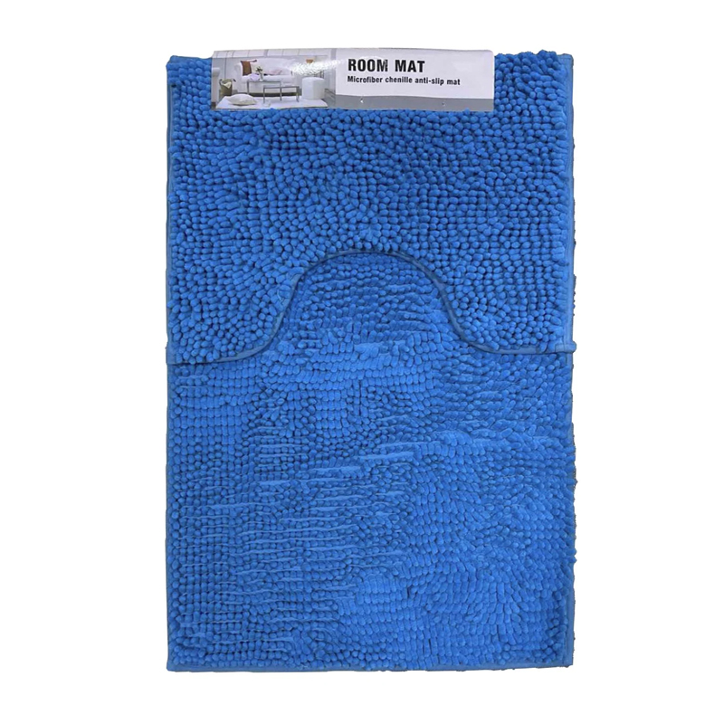 Набір килимків для ванної, 2 шт латексна основа, поліестер, 50*80 50*40 см, 1200 GSM блакитний large popup