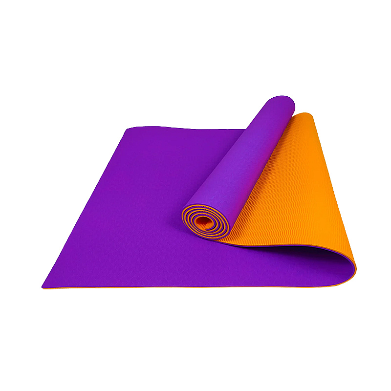 Килимок для йоги та фітнесу EasyFit TPE TC двошар.183х61х0,6 см, фіолетово-помаранч.(EF-1924-V/O) large popup