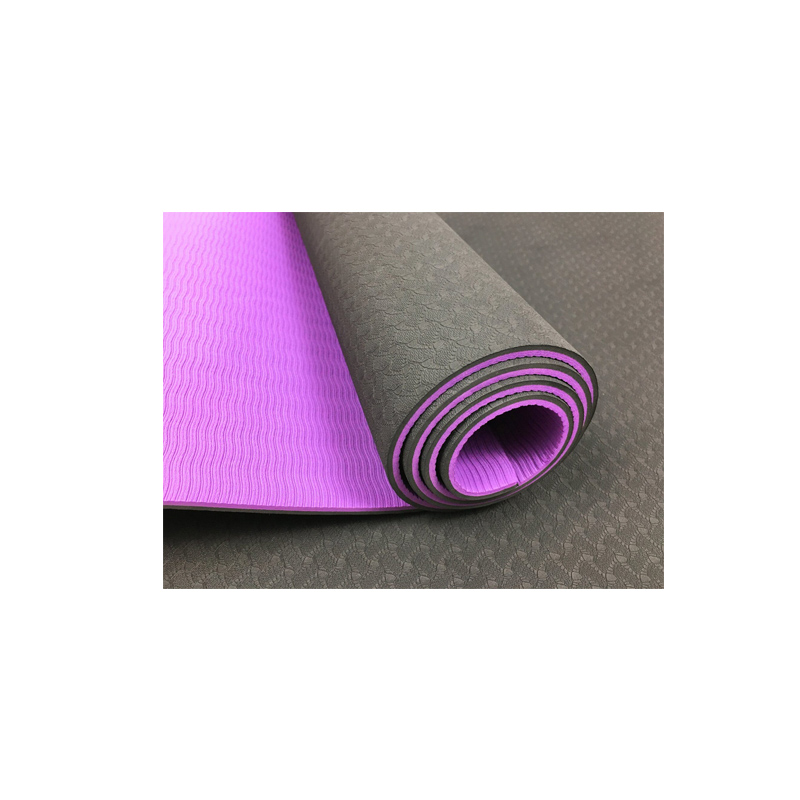 Килимок для йоги та фітнесу EasyFit TPE TC двошар.183х61х0,6 см, чорно-фіолетовий(EF-1924-B/V) large popup