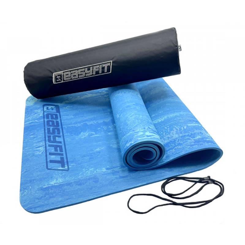 Килимок для йоги та фітнесу EasyFit PER Premium Mat 8 мм синій   Чохол large popup