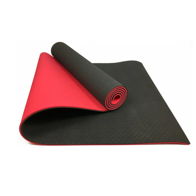 Килимок для йоги та фітнесу EasyFit TPE TC двошар. 183х61х0,6 см, чорно-червоний(EF-1924-B/R) large popup