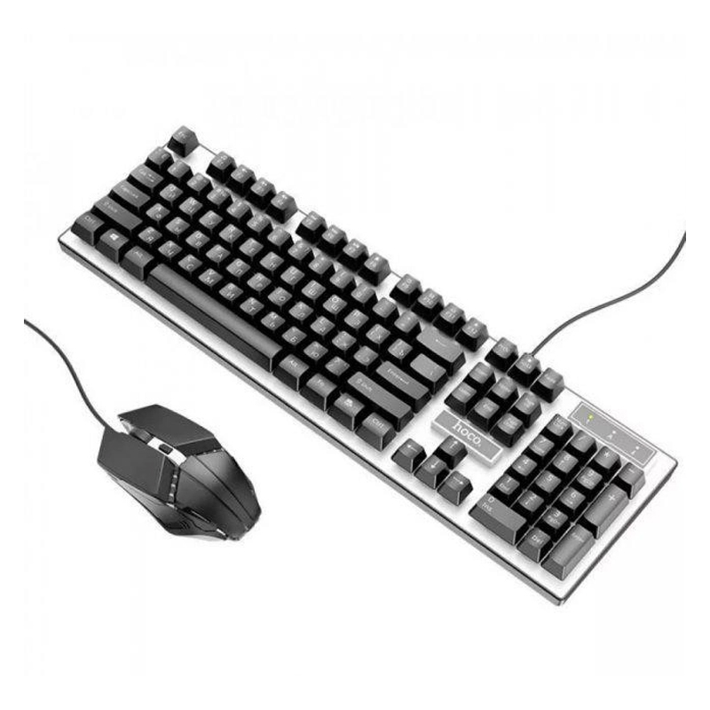 Клавіатура Hoco GM18 Luminous gaming keyboard+миша комп'ютерна, чорна large popup